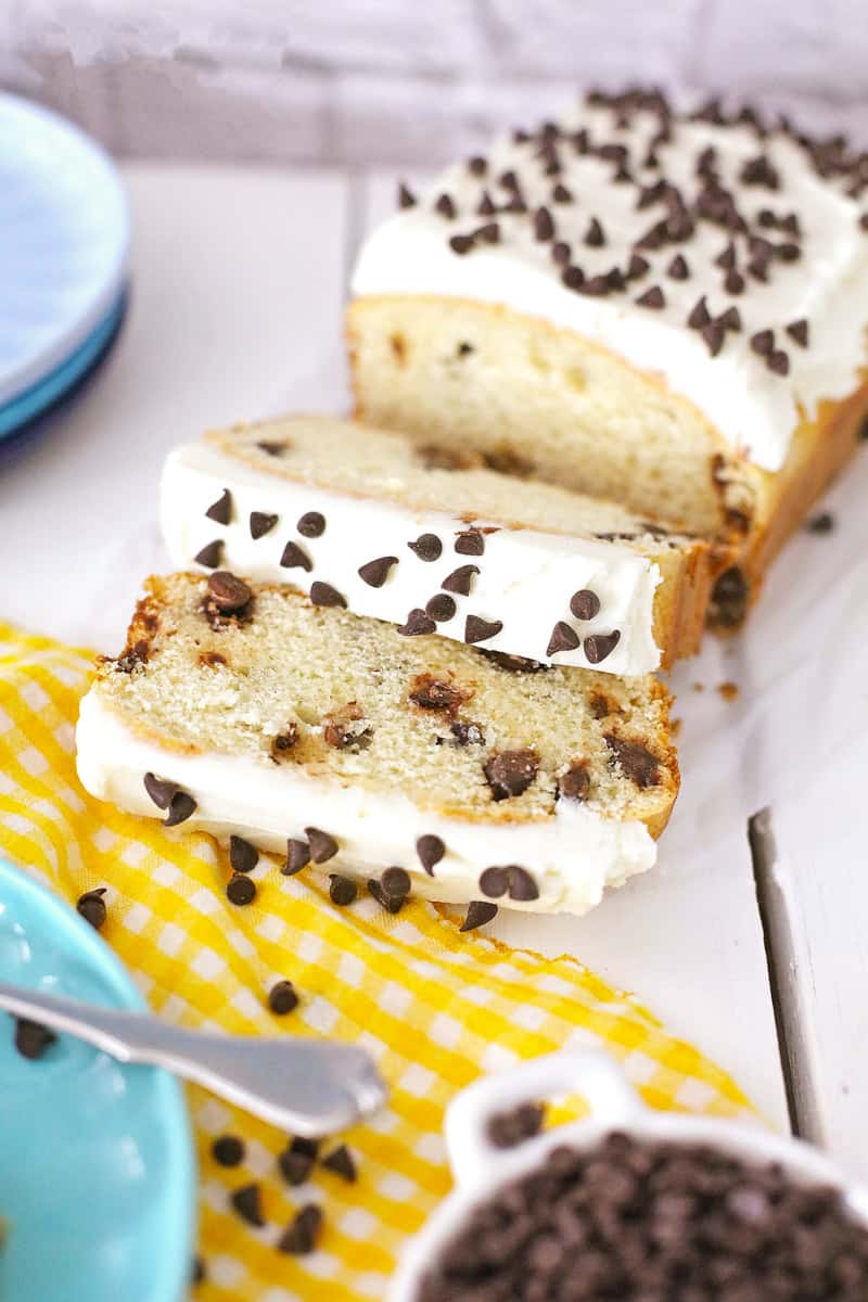 sliced ice cream bread on a white table