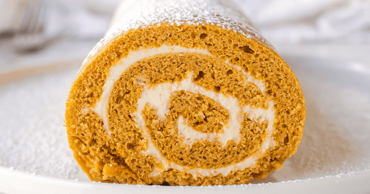 Pumpkin roll on platter
