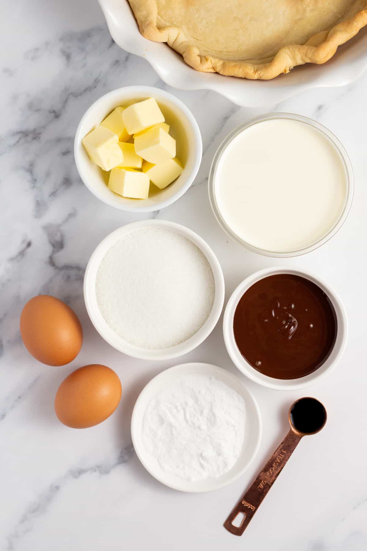 ingredients to make french silk pie