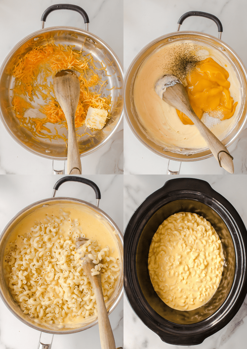 steps to make crock pot macaroni and cheese
