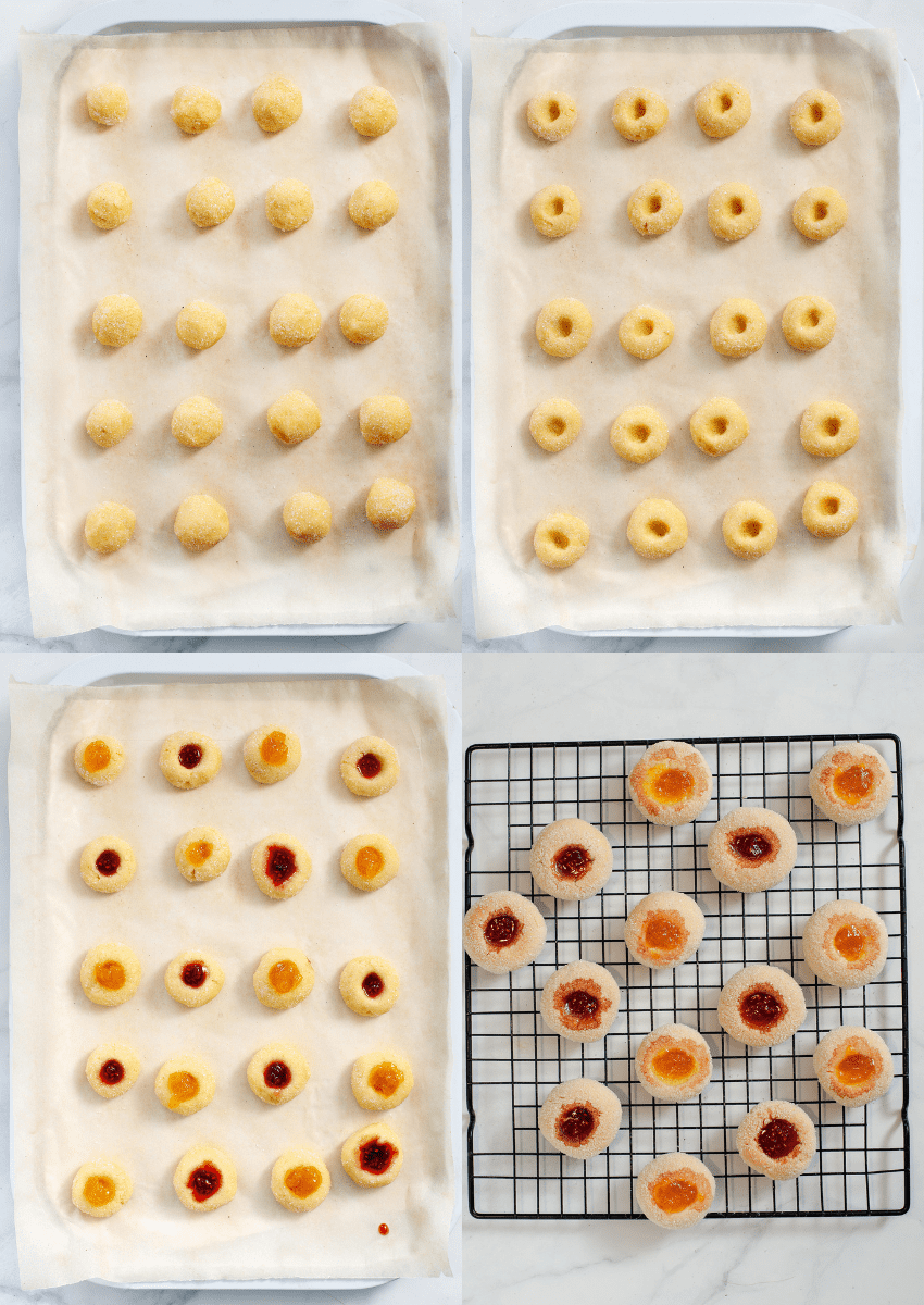 steps to make thumbprint cookies