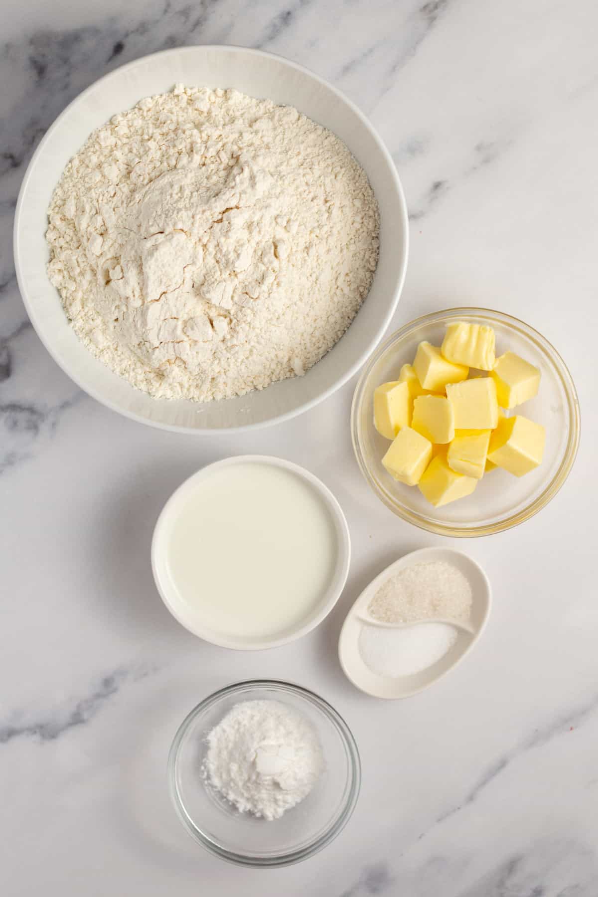 ingredients to make homemade biscuits