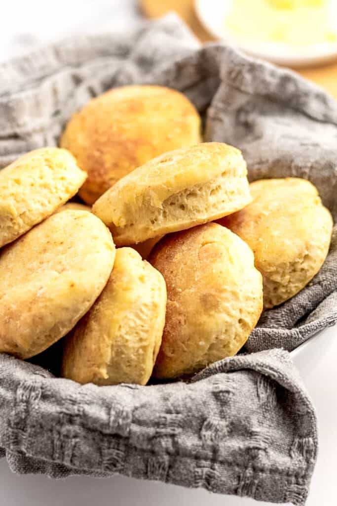 basket of homemade easy biscuits