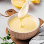 hollandaise sauce in a bowl