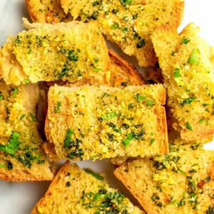 sliced homemade garlic bread