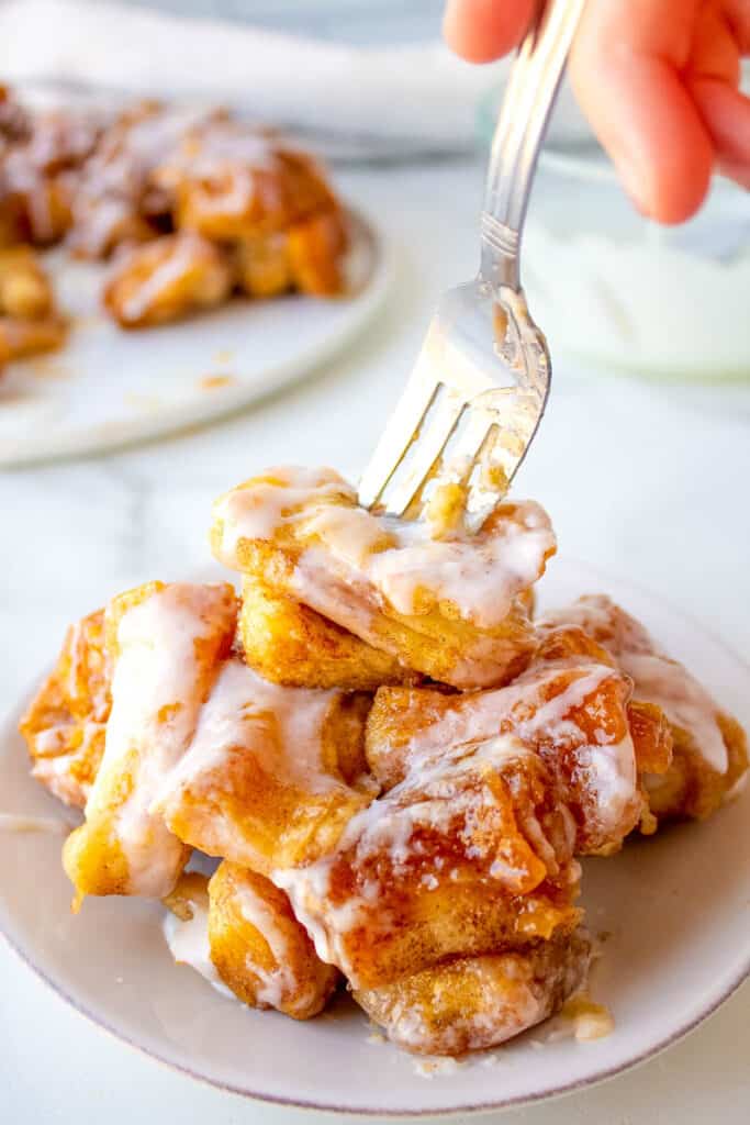 monkey bread being served on a plate