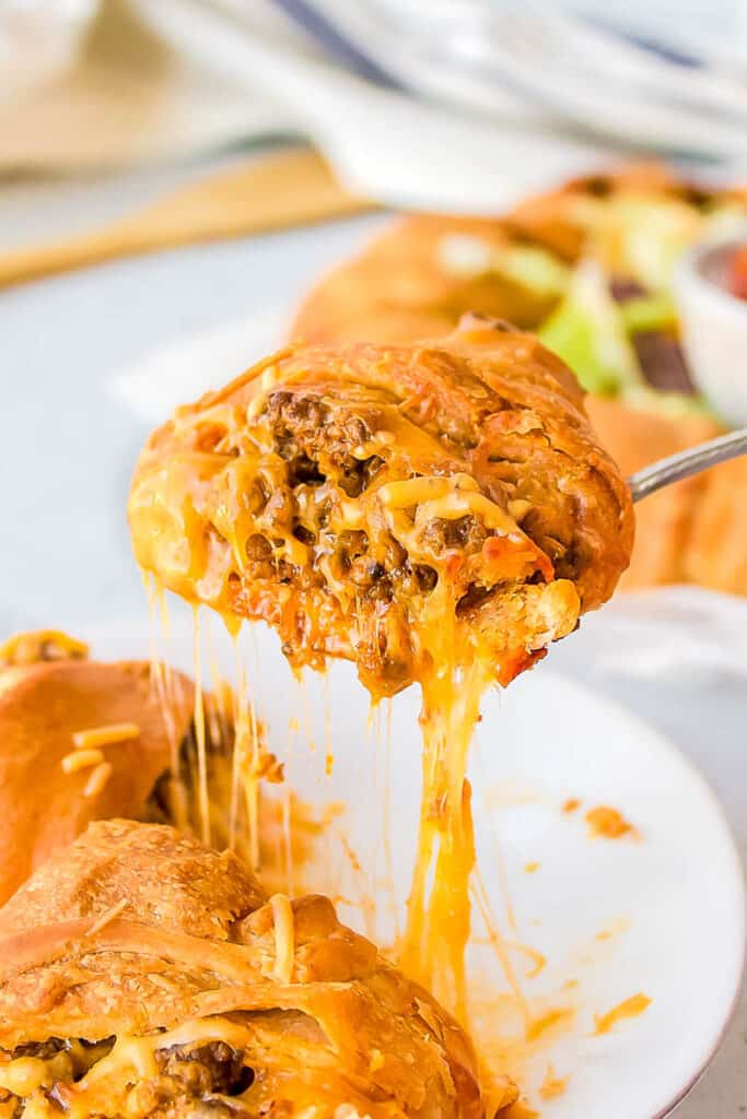 serving of gooey taco ring 
