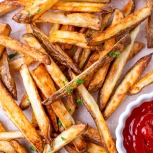 air fryer french fries with ketchup