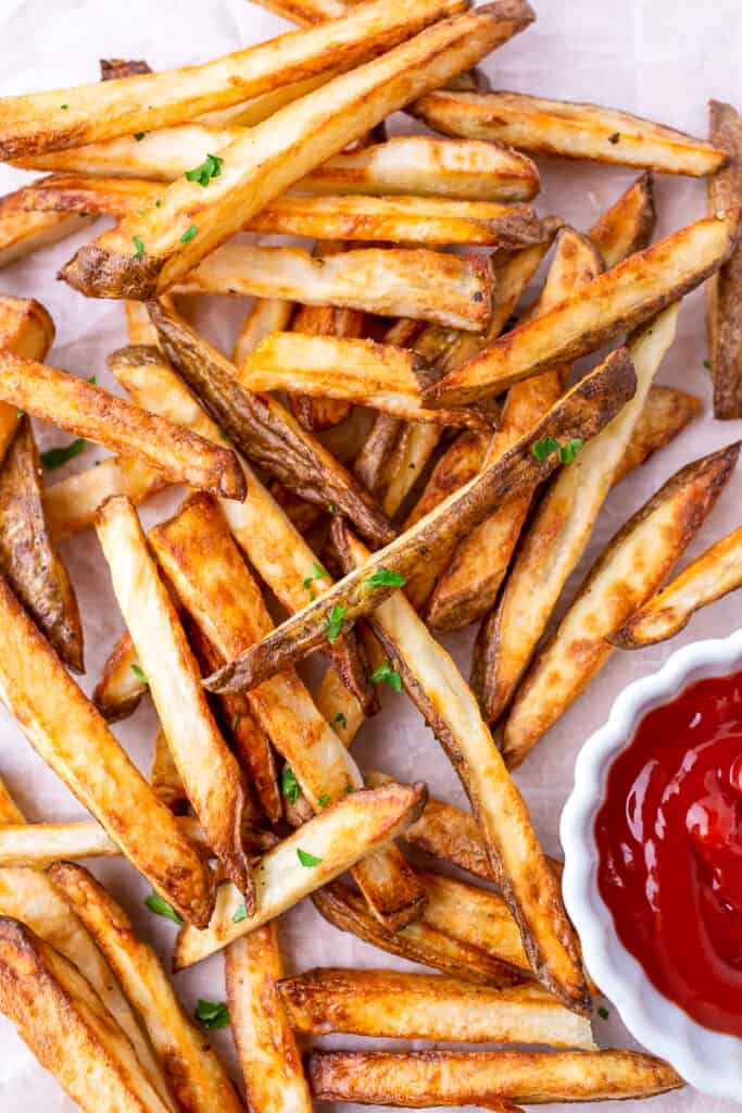 air fryer french fries with ketchup