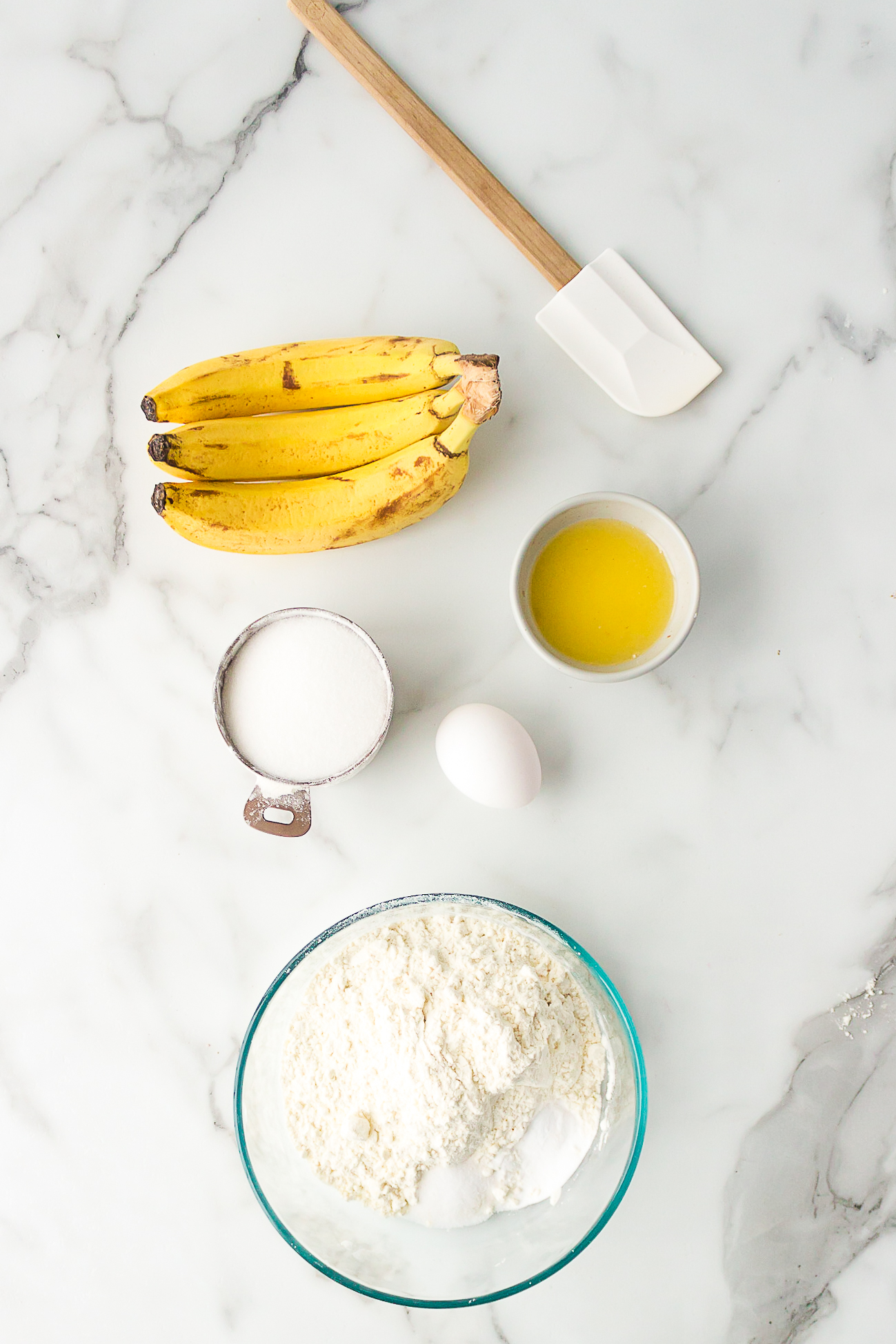 ingredients to make banana muffins