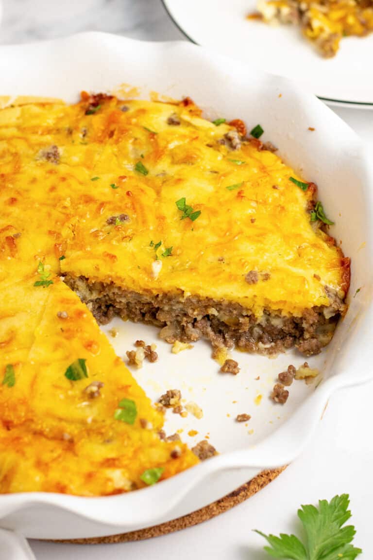 Bisquick Cheeseburger Pie (Impossible Pie) All Things Mamma