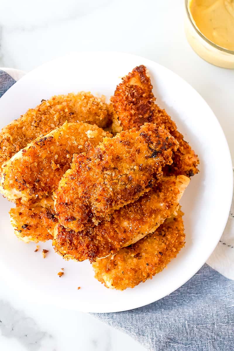 crispy chicken strips on a plate