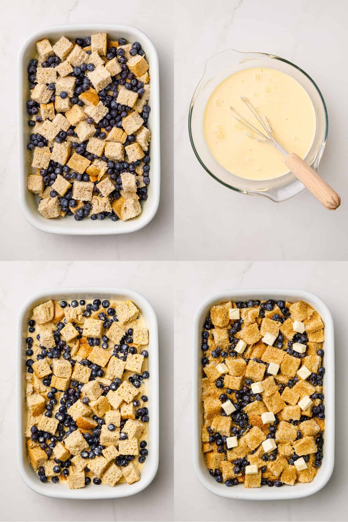 steps to make blueberry french toast casserole