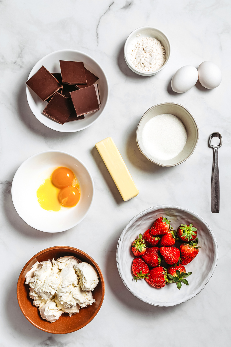 ingredients to make molten chocolate lava cake from scratch