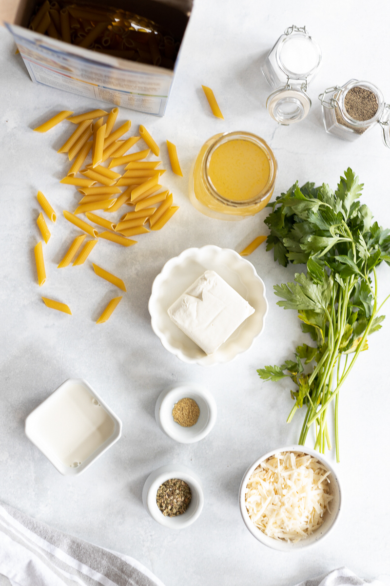 ingredients to make instant pot penne alfredo