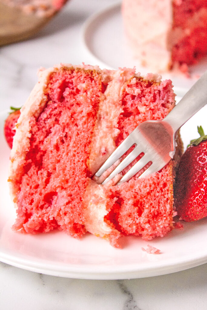 piece of strawberry cake