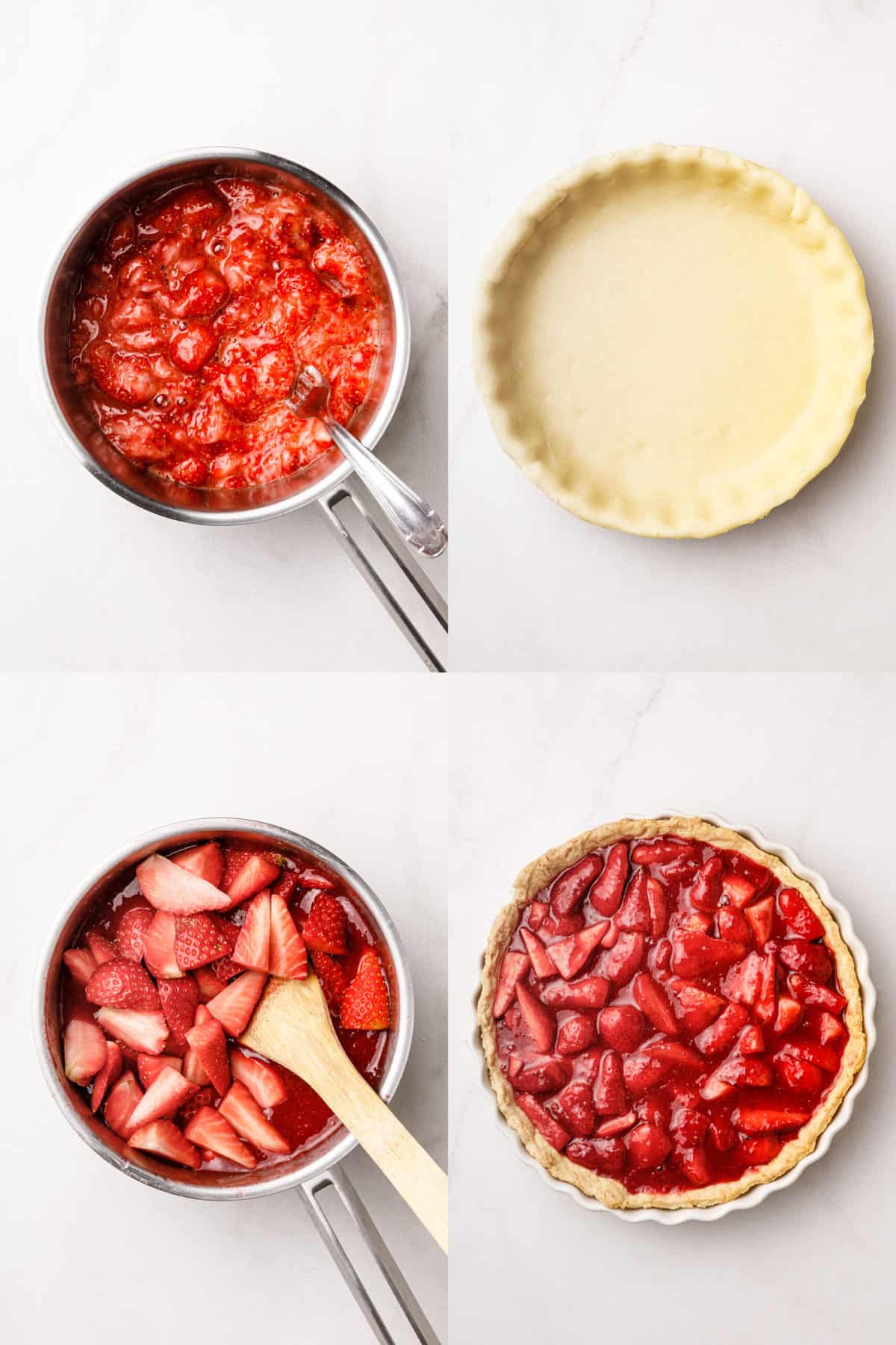 steps to make strawberry pie
