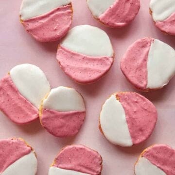 pink and white cookies