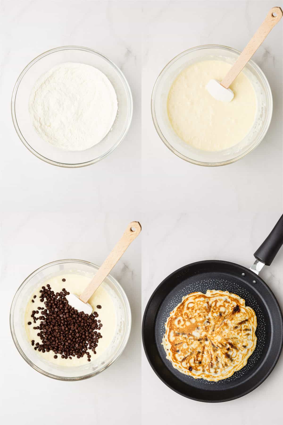 steps to make chocolate chip pancakes
