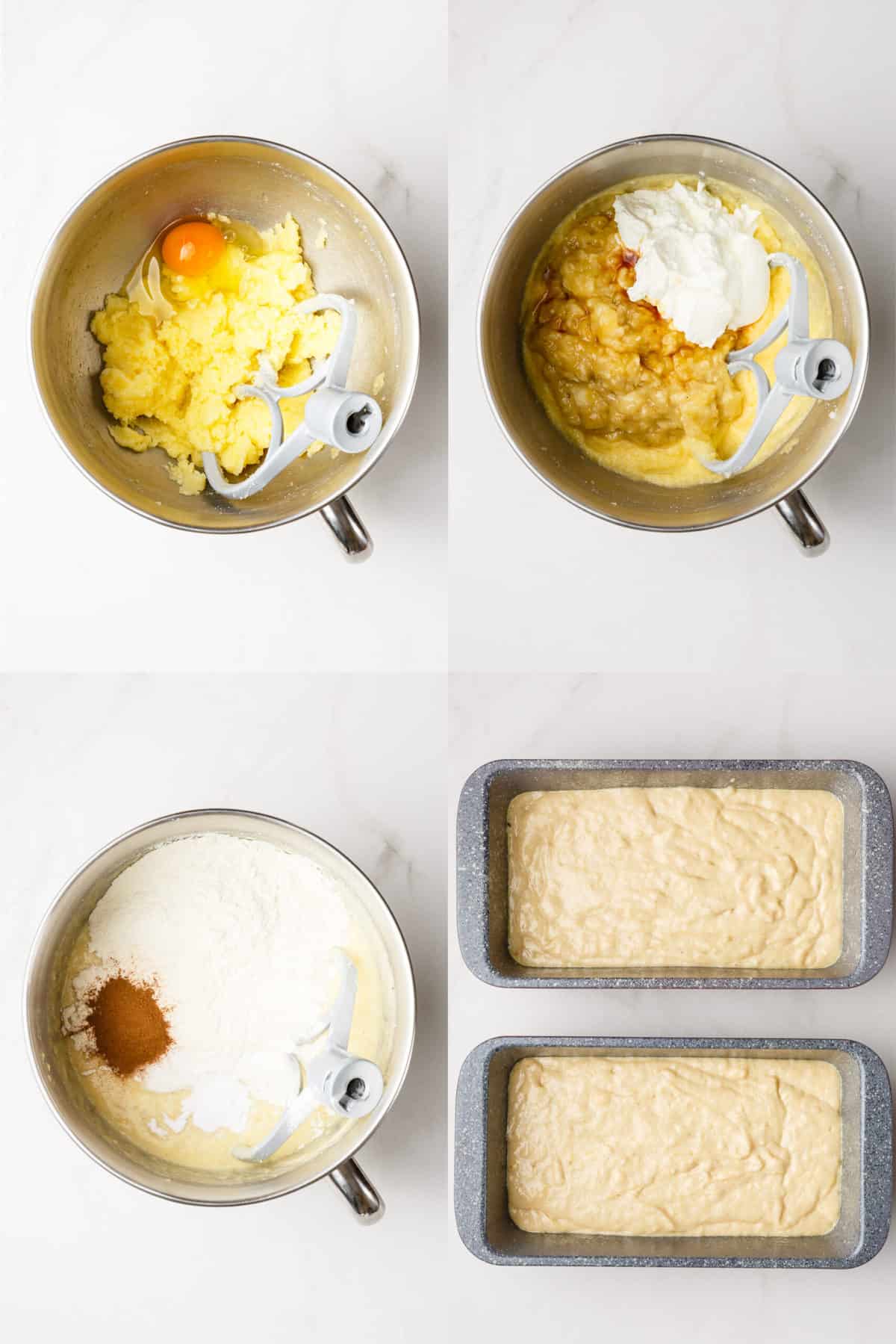 steps to make sour cream banana bread