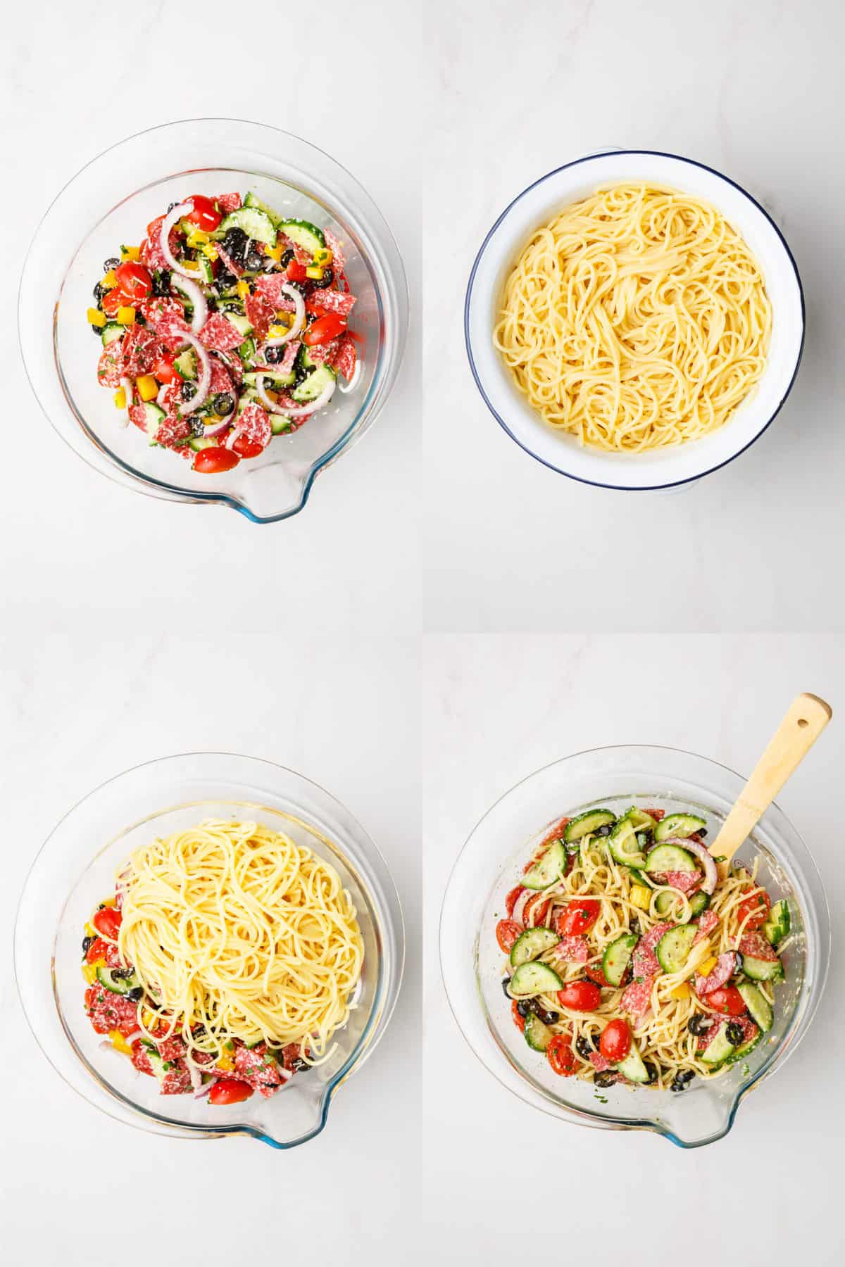 steps to make spaghetti salad