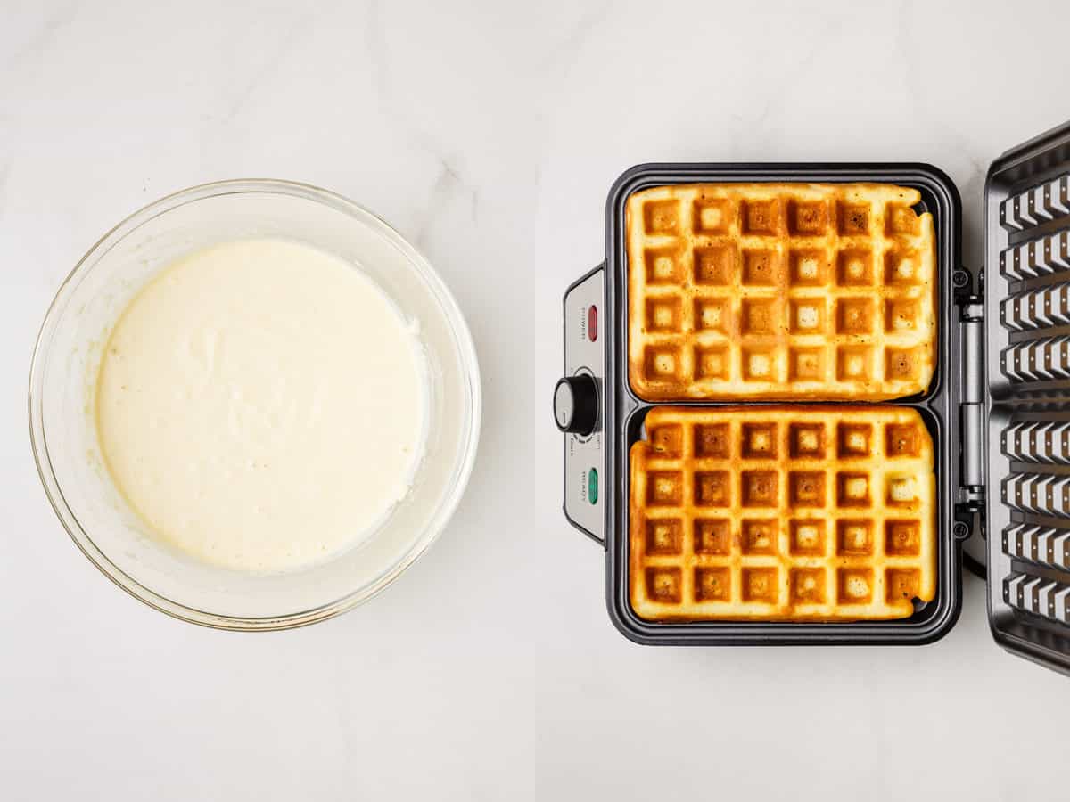 steps to make bisquick waffles