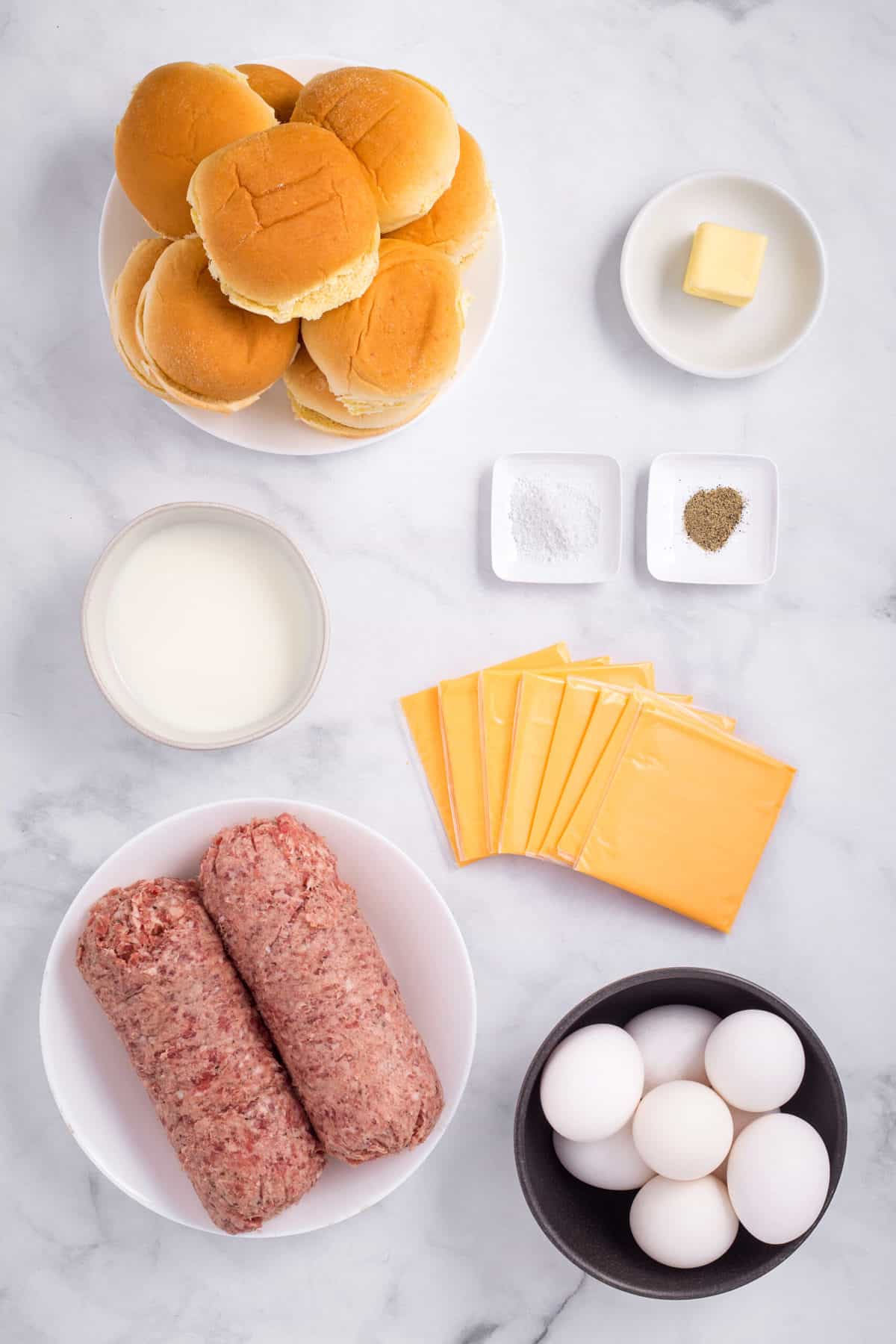 ingredients to make breakfast sliders at home