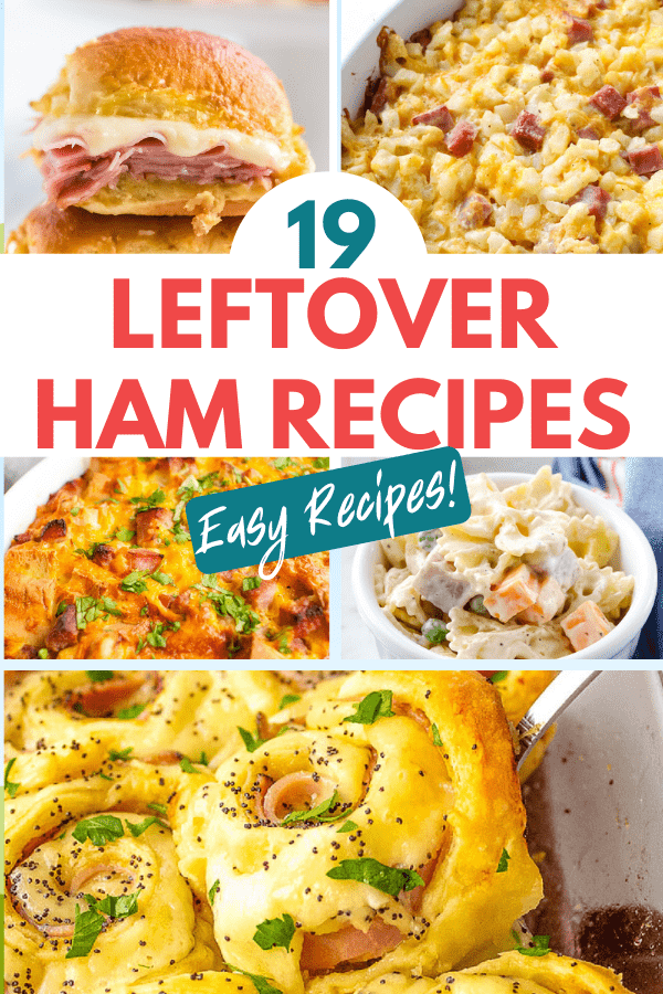 collage of leftover ham recipes 
