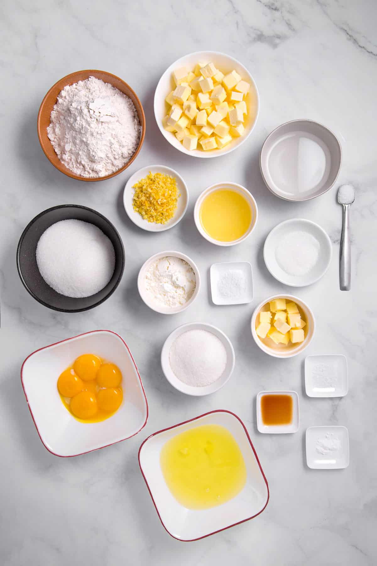 ingredients to make lemon meringue pie
