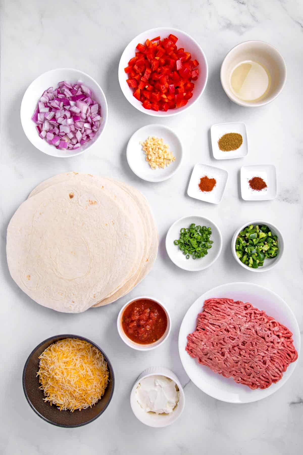 ingredients to make sheet pan quesadillas