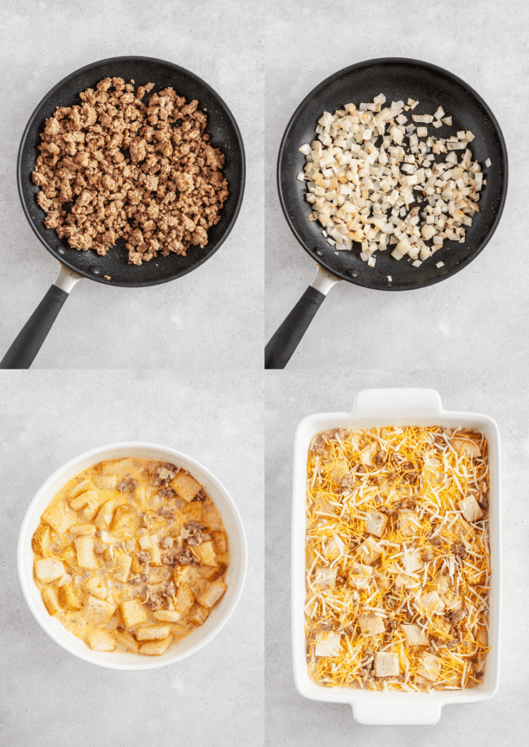 Cheesy Sausage and Egg Breakfast Casserole With Bread