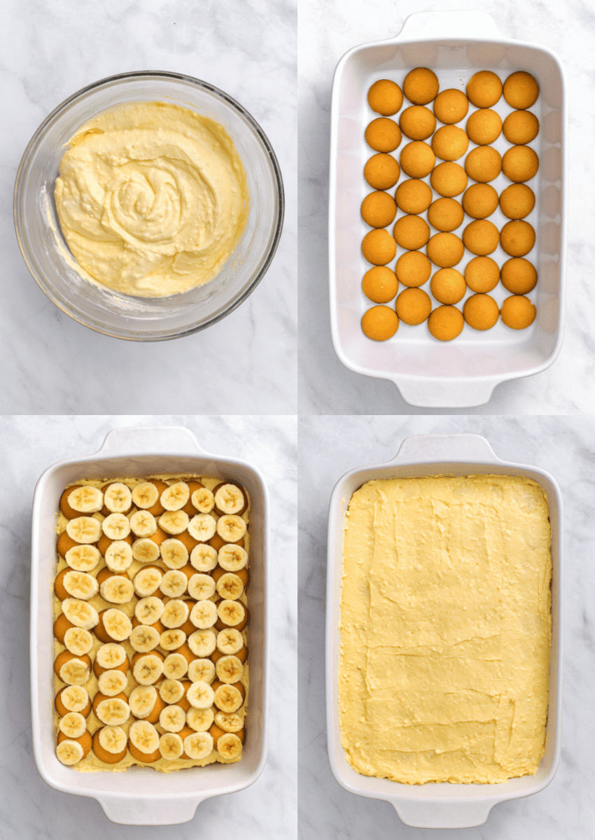 steps to make layered banana pudding
