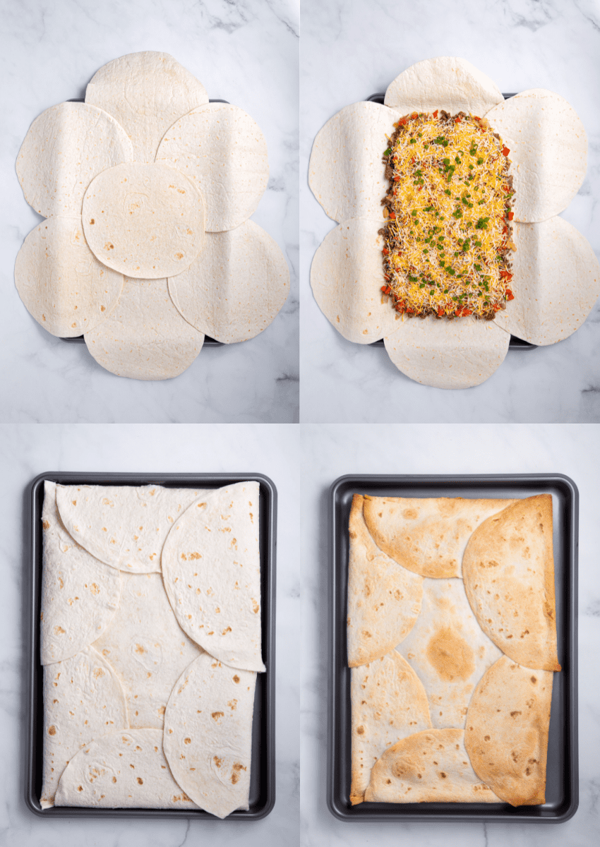 steps to make sheet pan quesadillas