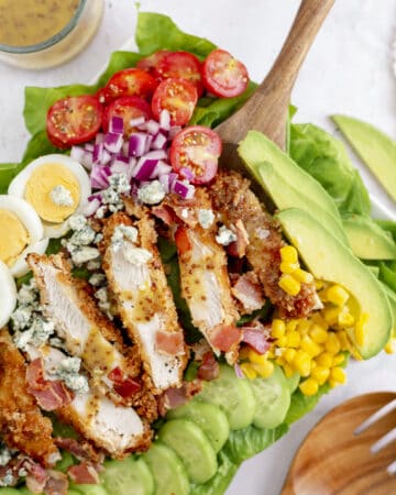 Crusted Chicken Cobb Salad With Honey Mustard Dressing