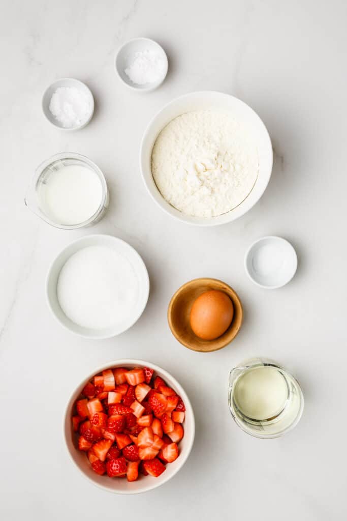 ingredients for strawberry bread