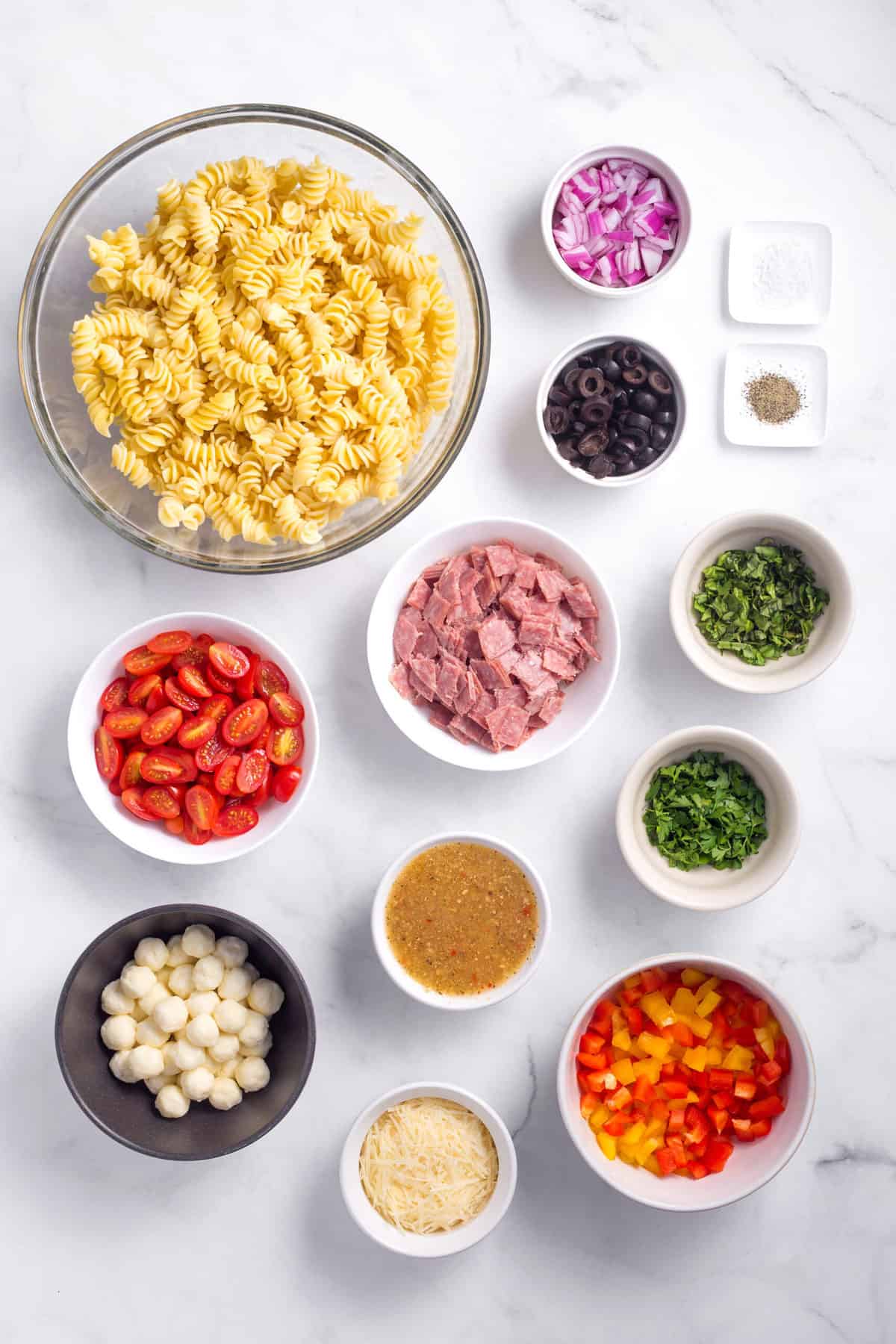 ingredients to make italian pasta salad