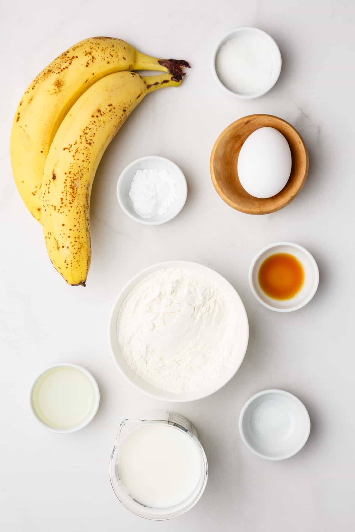 ingredients to make banana pancakes