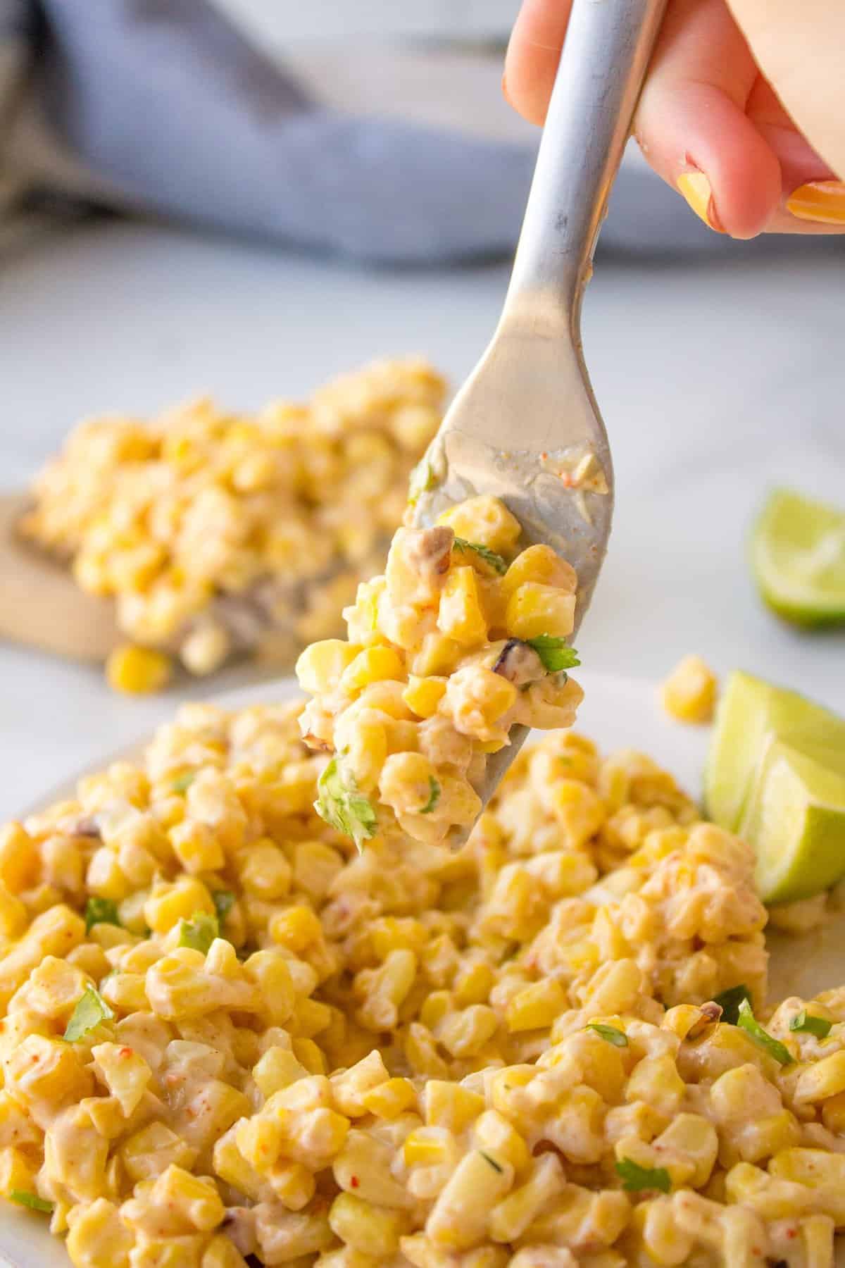 forkful of mexican corn