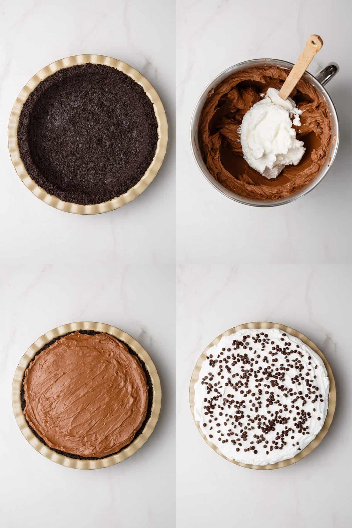 steps to make no bake chocolate cheesecake
