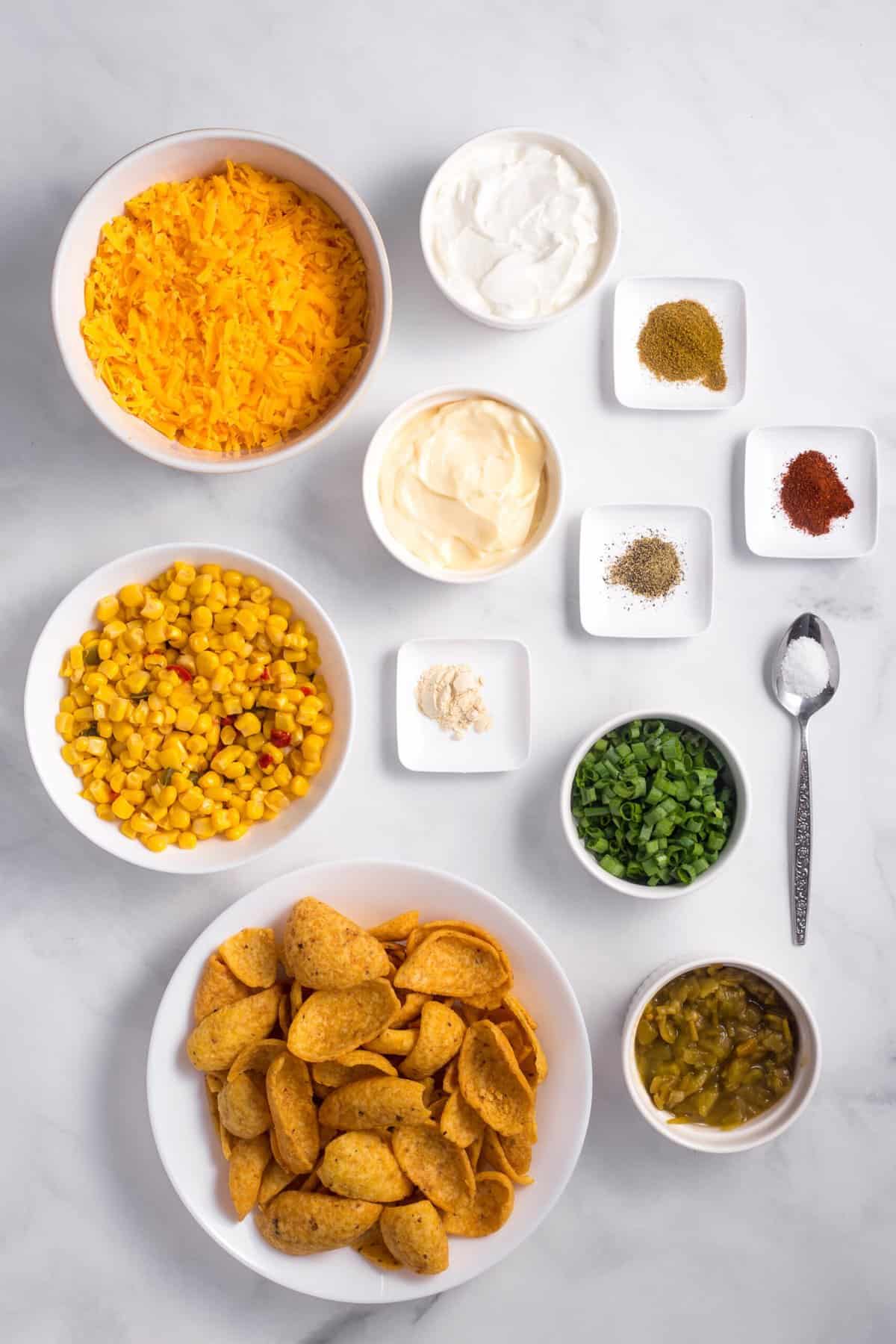ingredients to make corn dip