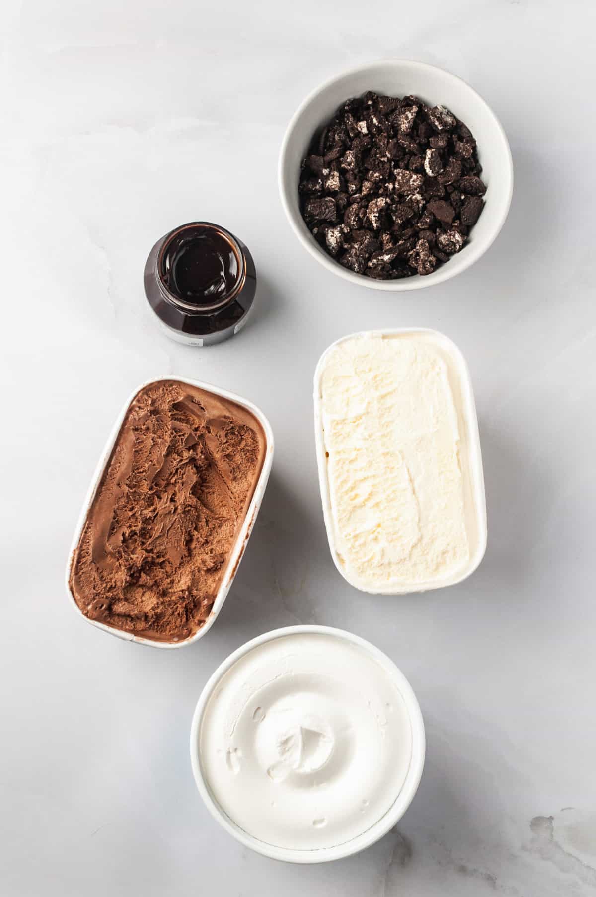 ingredients to make Copycat Dairy Queen Ice Cream Cake.