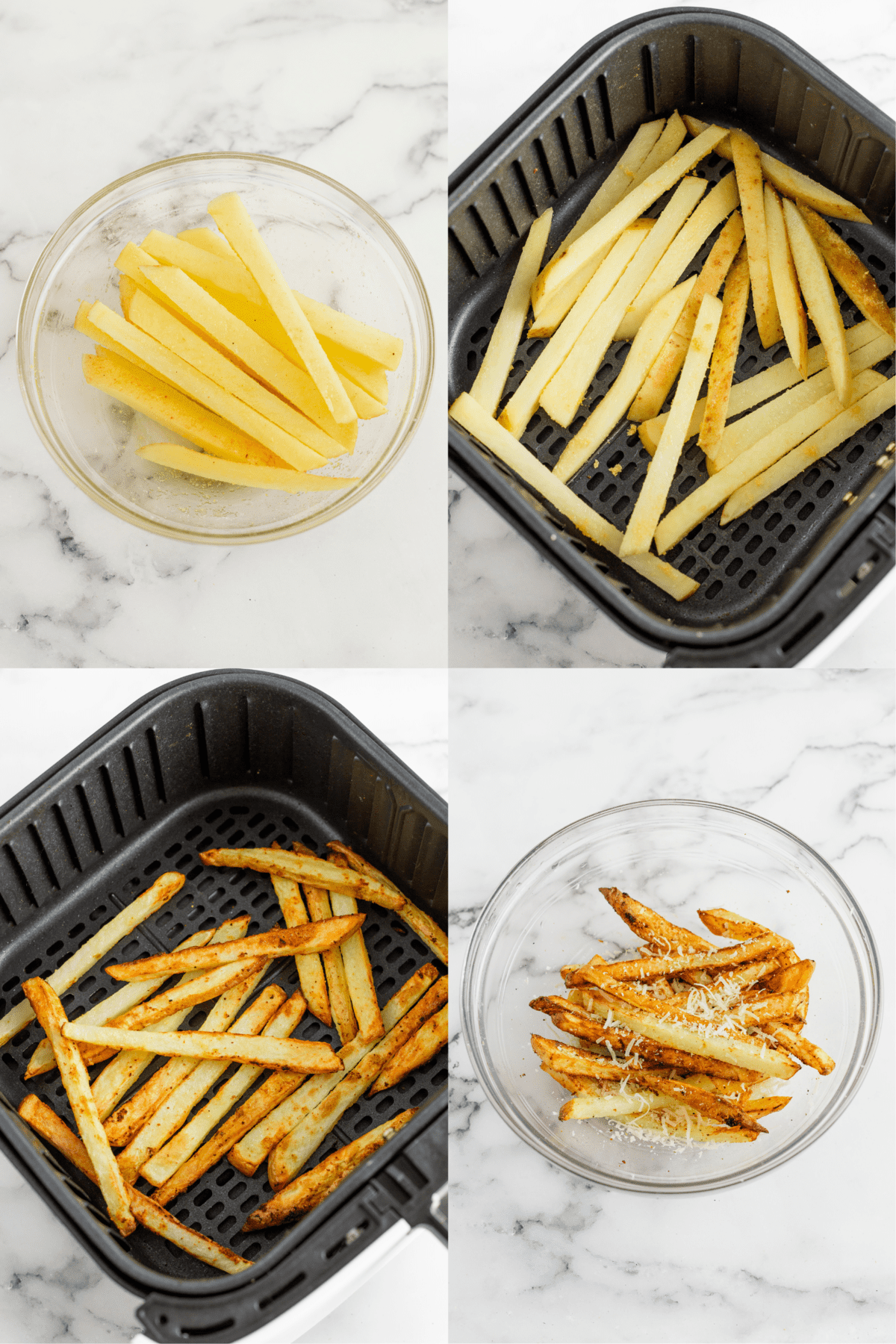 steps to make air fryer parmesan fries