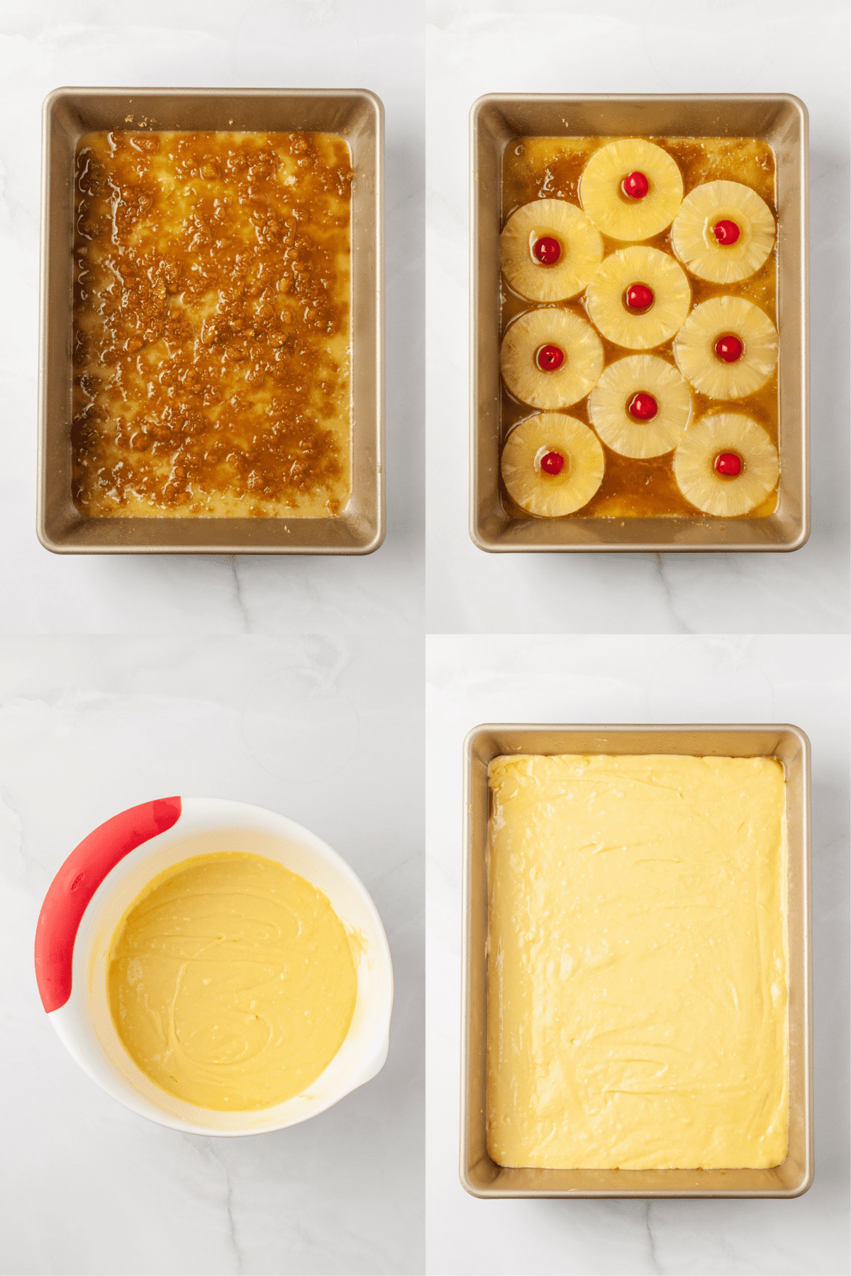 steps to make upside down pineapple cake