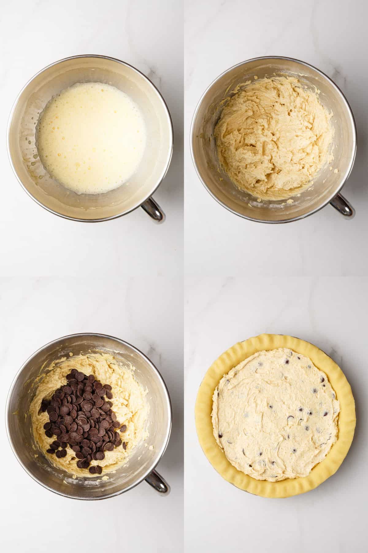 ingredients to make chocolate chip pie