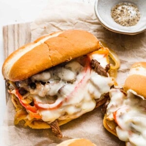 Philly cheesesteak sandwiches.