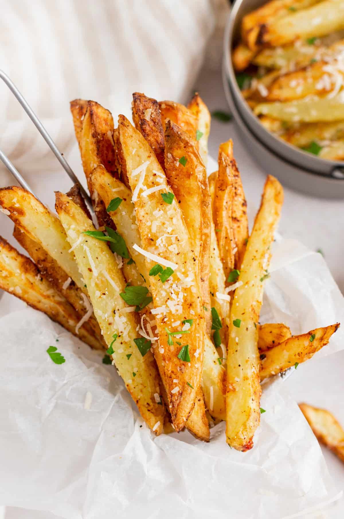 Air Fryer Parmesan Ranch French Fries Recipe & Weston French Fry Cutter  Review - From Val's Kitchen