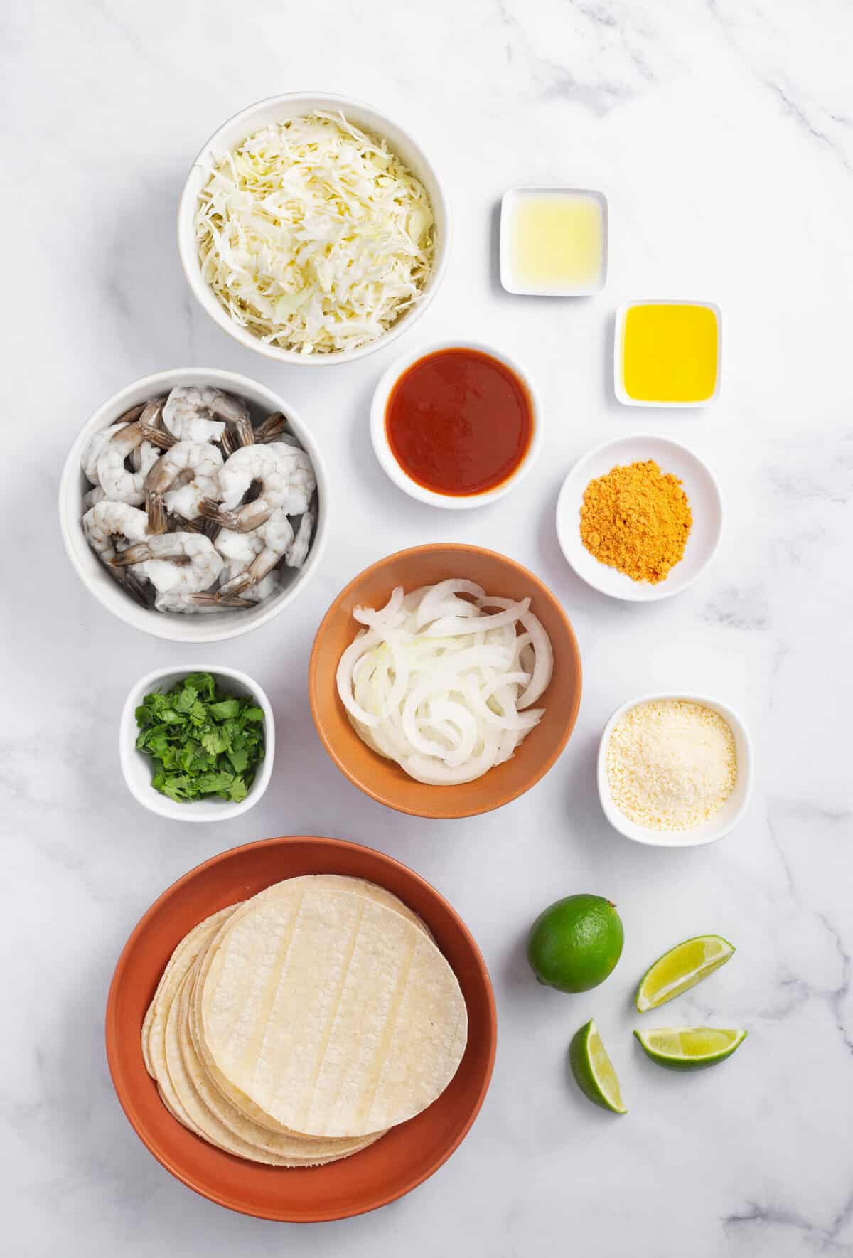 ingredients to make shrimp tacos