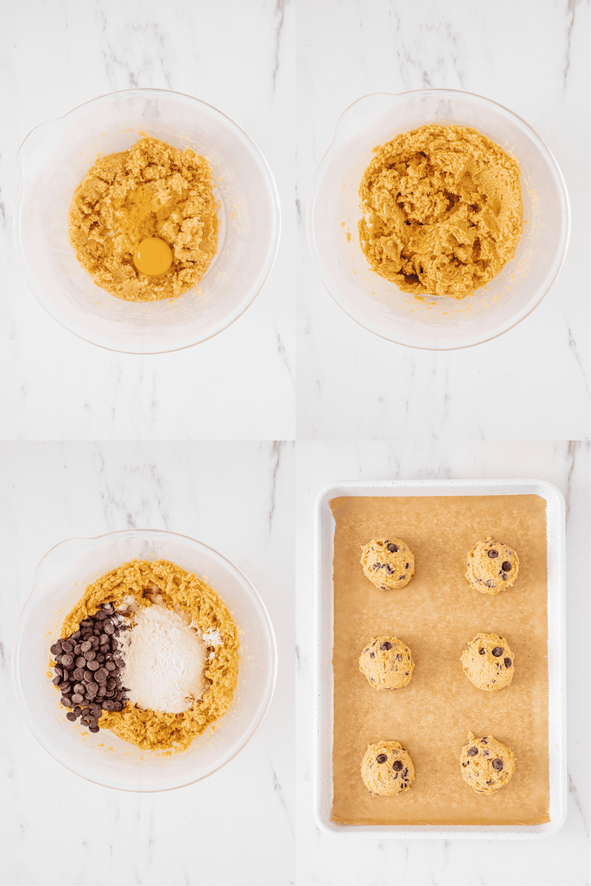 Steps to make crispy and chewy chocolate chip cookies.
