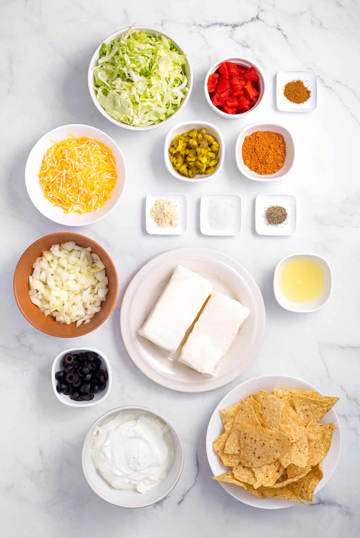 ingredients to make taco dip