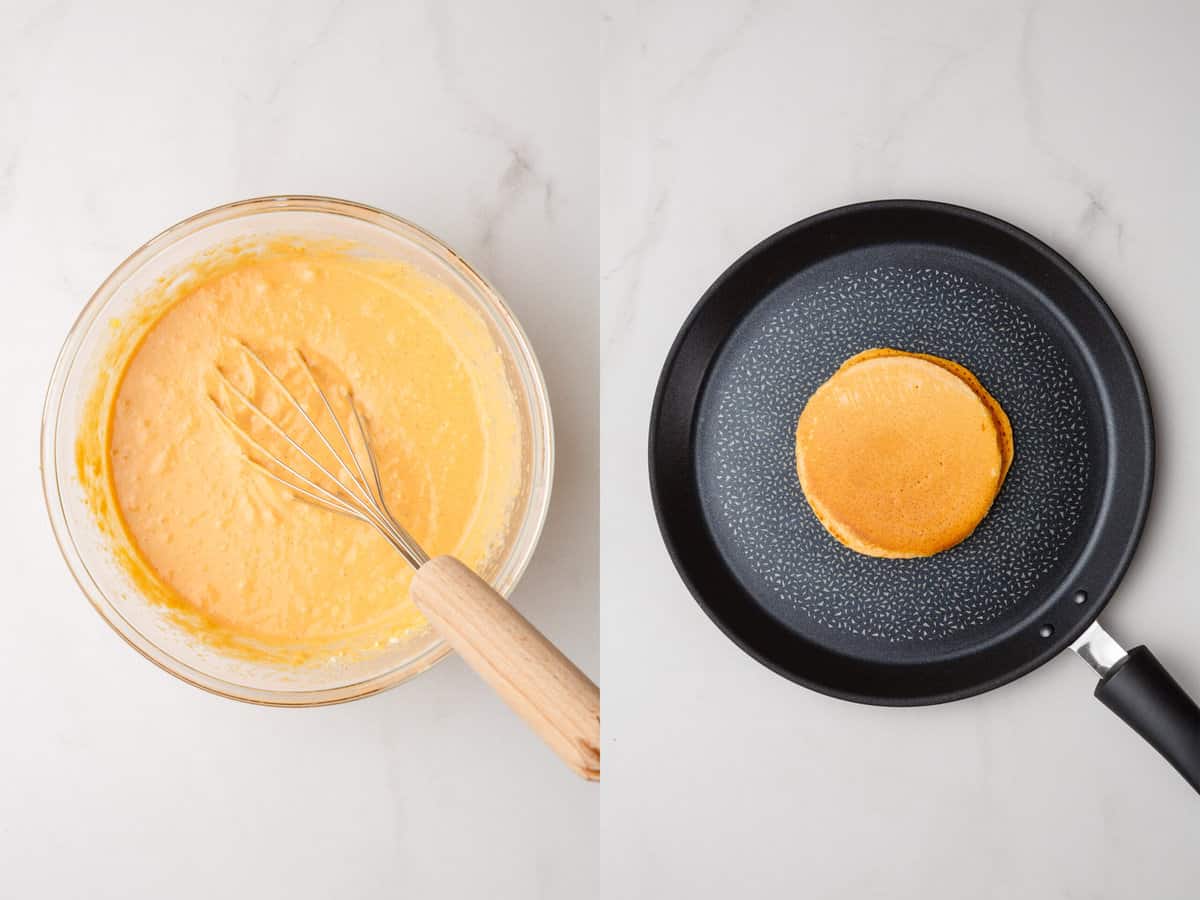 steps to make pumpkin pancakes